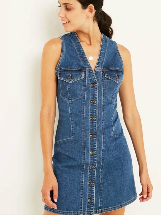 Free People Dresses & Skirts - Free People Denim vest dress